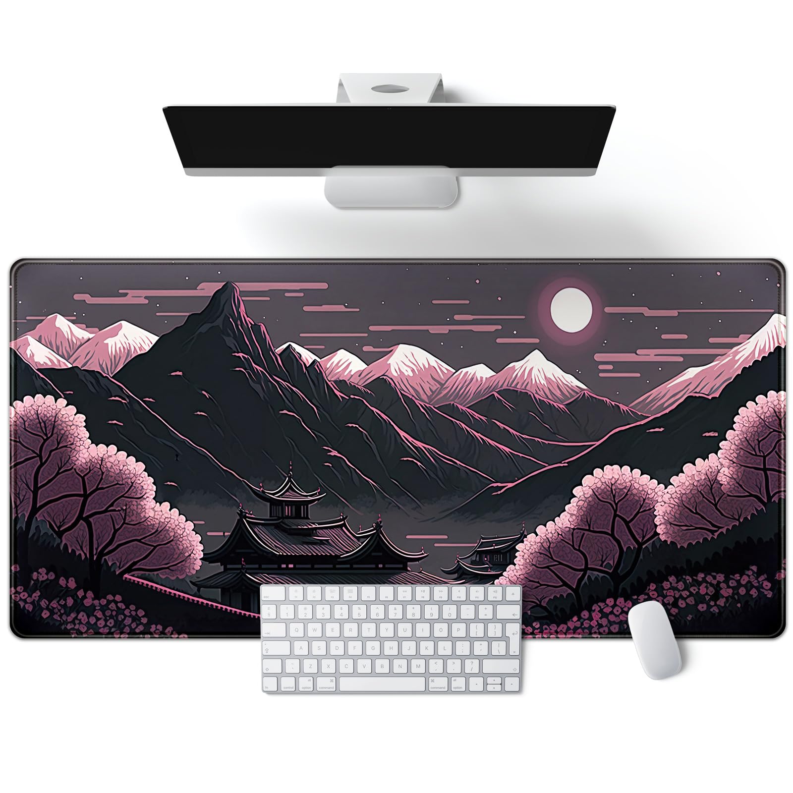 Amazon.com: Sakura Blossom Desk Mat Japanese Scenery Mountain